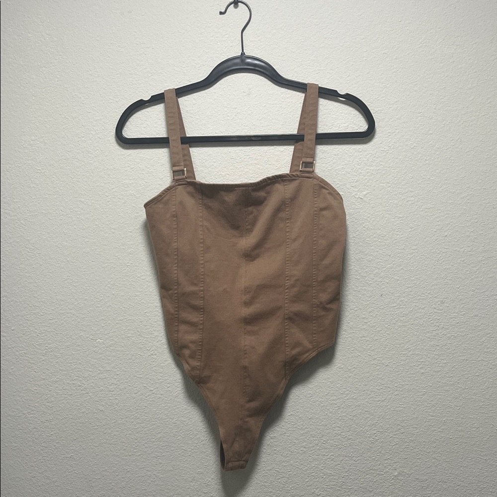 H&M Brown Bodysuit with Adjustable Straps Size Medium